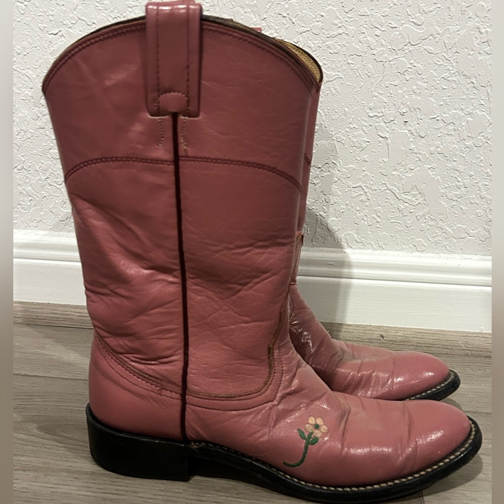 Nocona Pink Vintage Leather Boots